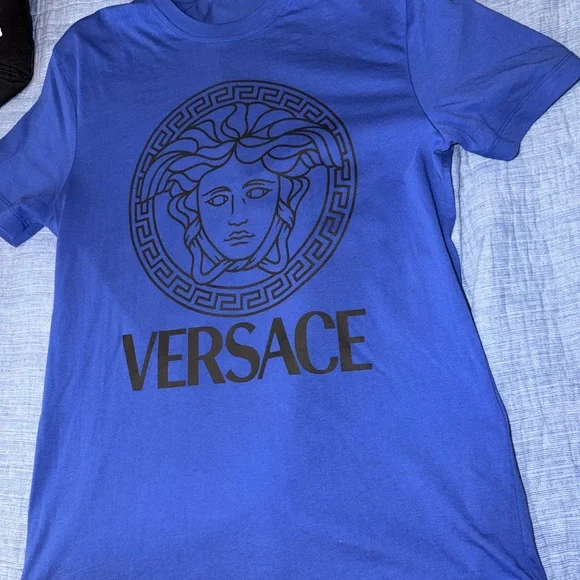 Versace Blue Medusa Graphic T-Shirt